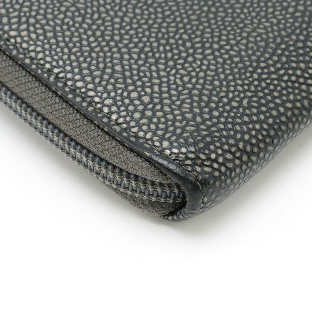 CHANEL Authentic Gray Caviar Leather Logo Wallet - Picture 4 of 9